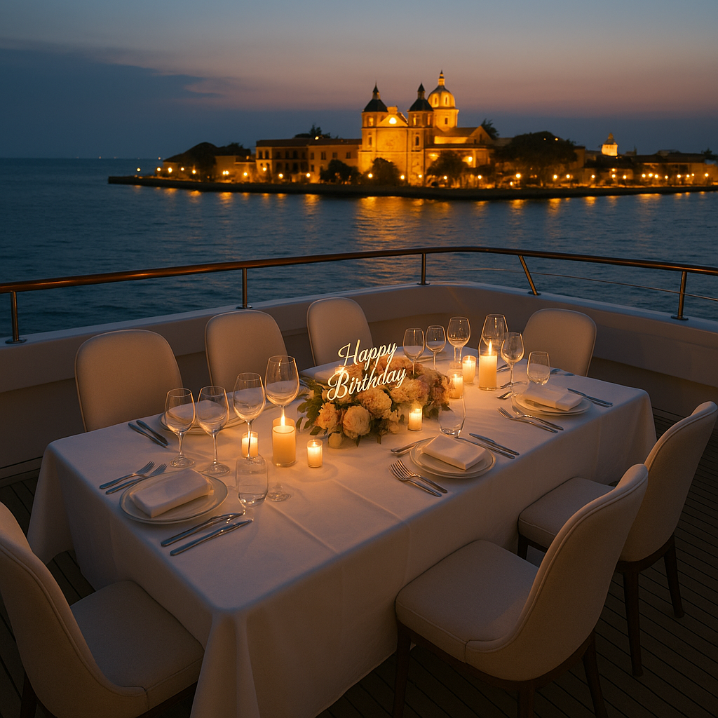 Cartagena milestone birthday celebration luxury yacht package
