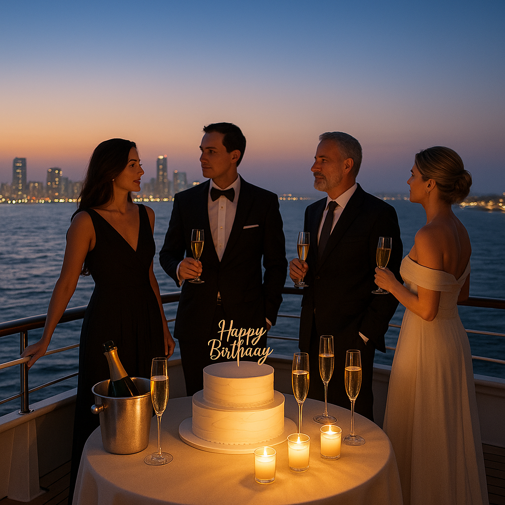 luxury birthday celebration yacht package Rosario Islands Cartagena