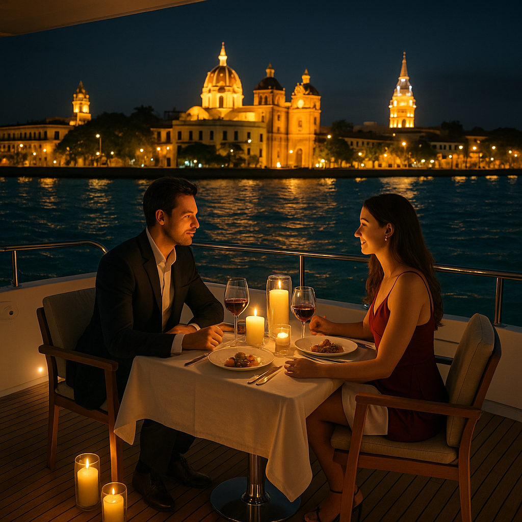 luxury honeymoon package Cartagena colonial suite yacht dinner
