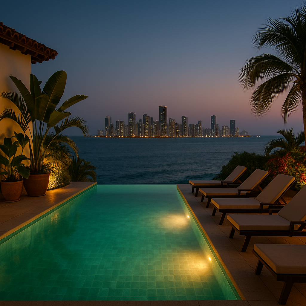 Cartagena luxury villa rental staffed chef pool rooftop 2027