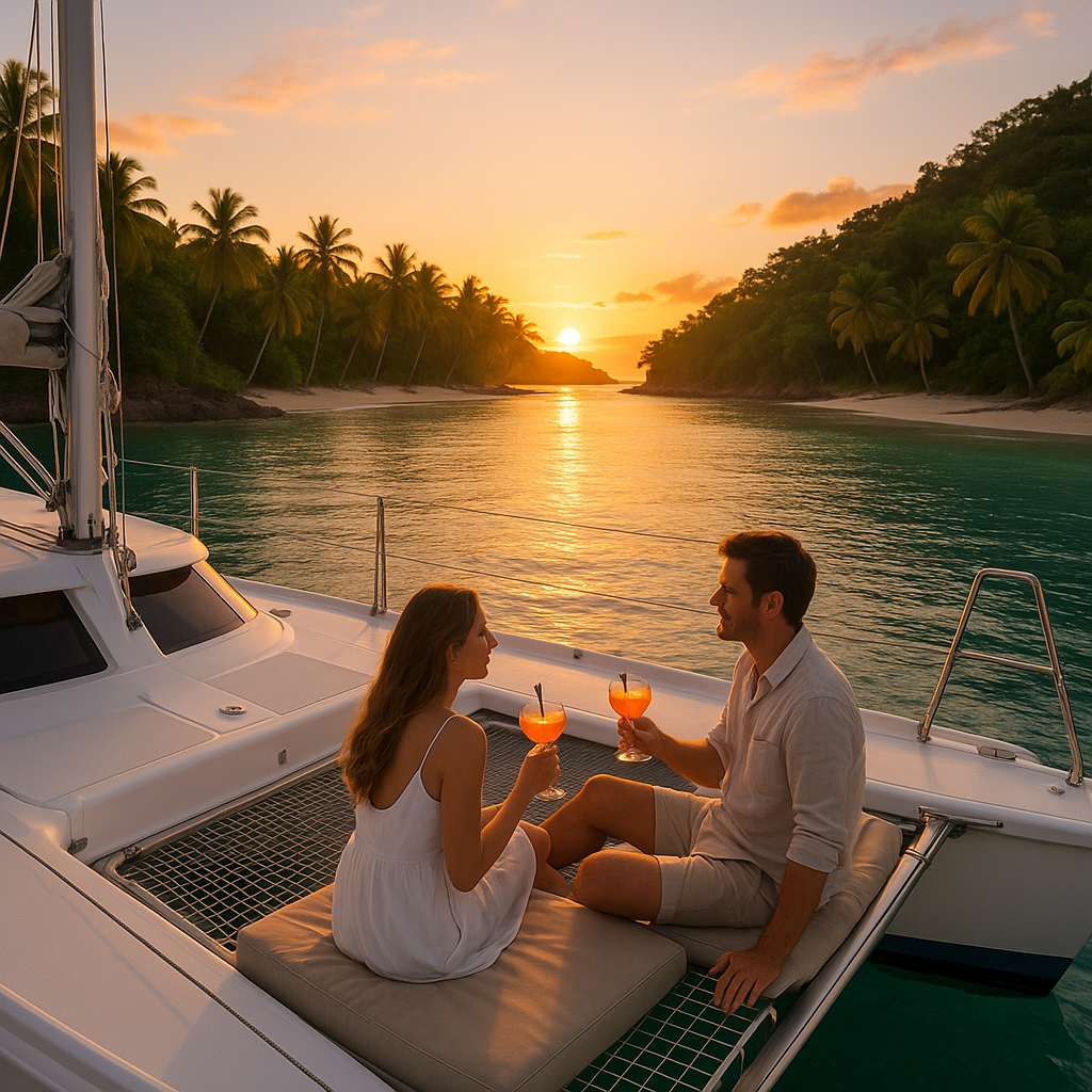 private catamaran charter Rosario Islands overnight Cartagena